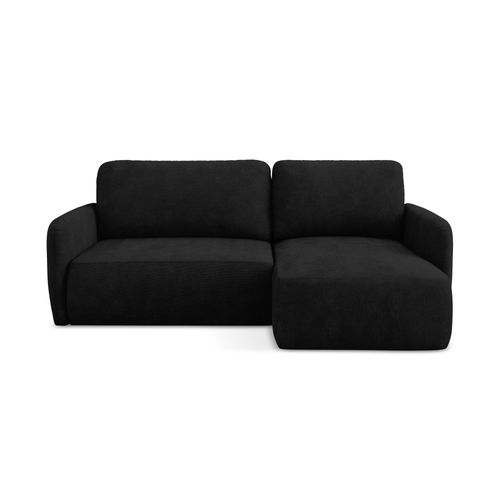 Canapé D'angle Droit Convertible Lilo En Tissu Chenille Noir