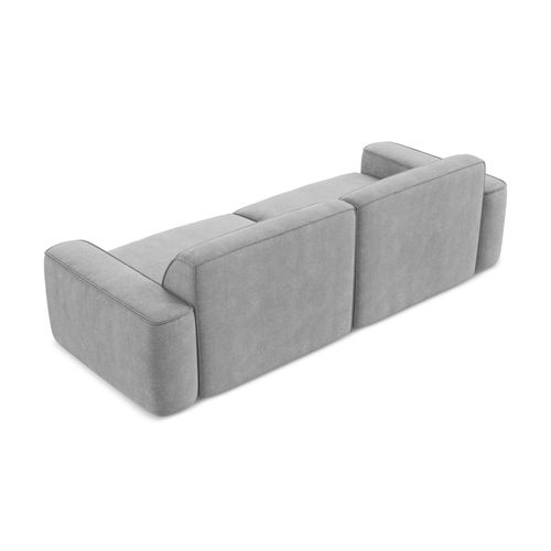 Canapé Modulable 4 Places Omao En Tissu Chenille Gris Clair