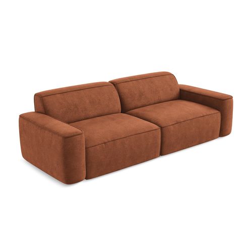 Canapé Modulable 4 Places Omao En Tissu Chenille Terre Cuite
