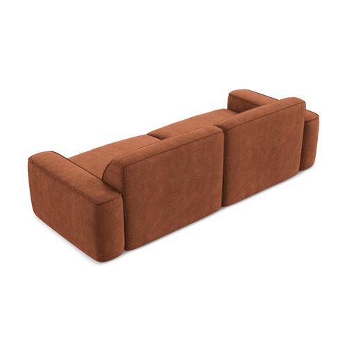 Canapé Modulable 4 Places Omao En Tissu Chenille Terre Cuite
