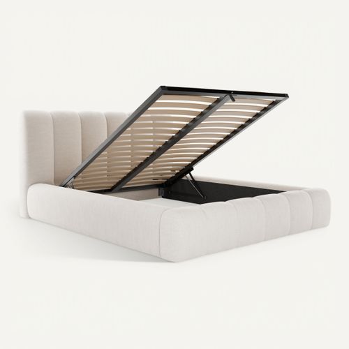 Lit coffre 160x200 cm velours beige ENOVIA