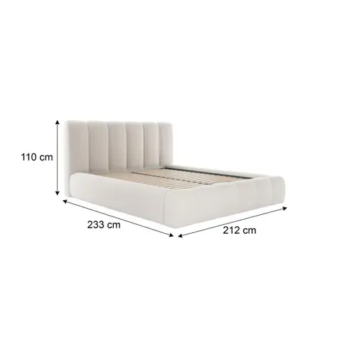 Lit coffre 180x200 cm velours beige ENOVIA