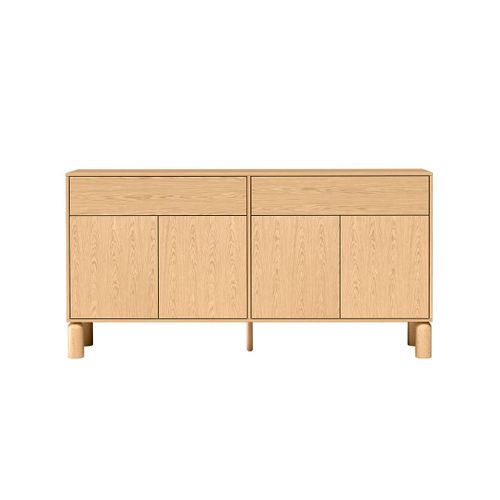 Commode Large Soria 1, 180 Cm, 4 Portes, 2 Tiroirs, Chêne Bookmatch