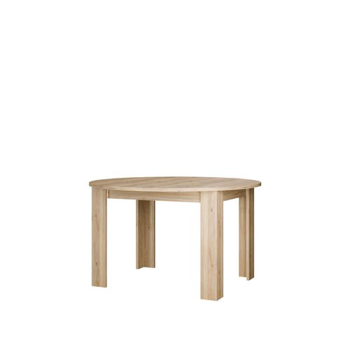 Table ronde Unik Imitation chêne vue de profil
