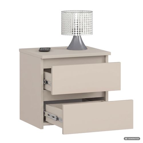 Table De Chevet Cl2 Cachemire 40 Cm 2 Tiroirs 40x35x40 Cm
