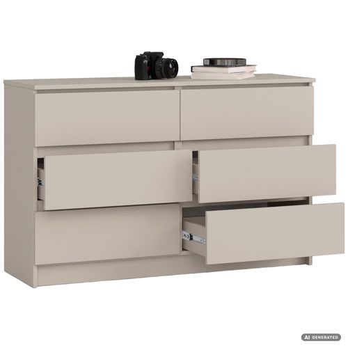Commode K120 Cachemire 120 Cm 6 Tiroirs 120x40x77 Cm
