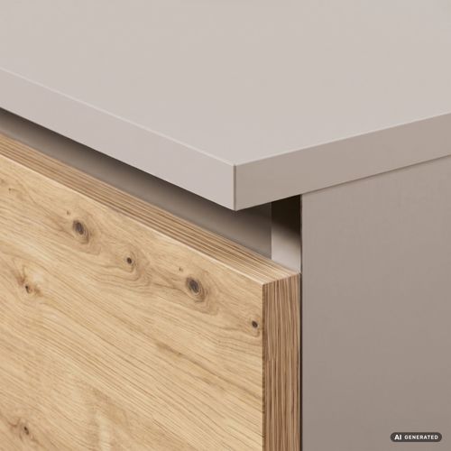 Commode K60 Cachemire 60 Cm 4 Tiroirs Couleur Chêne Artisan Mat 60x40x99 Cm