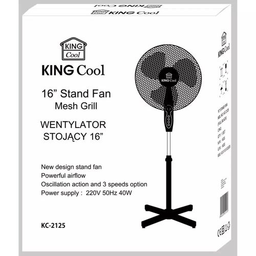 Ventilateur De Sol Noir Diamètre 41 Cm Kingcool