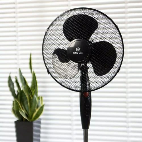Ventilateur De Sol Noir Diamètre 41 Cm Kingcool