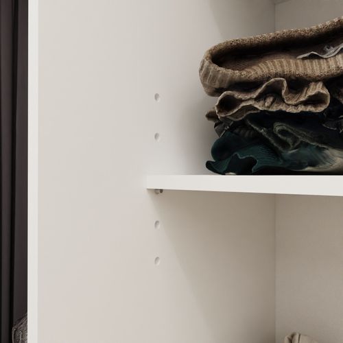 Armoire VOX II 200 cm – 2 Portes Coulissantes Avec Miroir Et 2 Tiroirs – Graphite