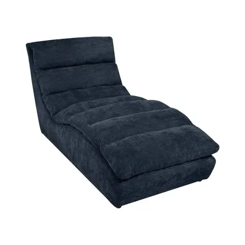 Méridienne San Remo En Tissu Chenille, Bleu Foncé