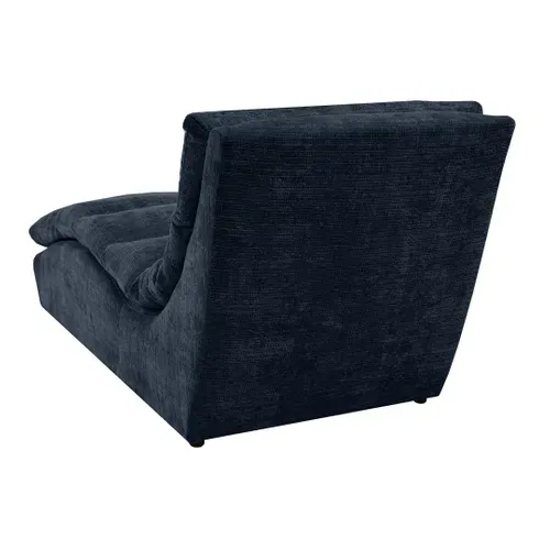 Méridienne San Remo En Tissu Chenille, Bleu Foncé
