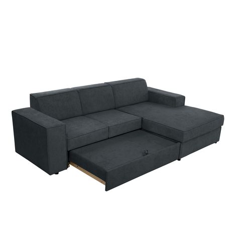 Canapé D'angle Convertible Pedro L, 267 Cm, Graphite, Côté Droite