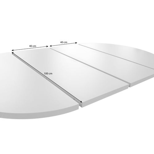 Table Ronde Lumi Ø 100–180 Cm Extensible, Pieds En Métal, Style Loft, Couleur : Blanc/blanc