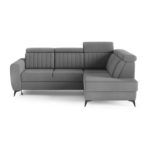 Canapé D’angle Connor II Convertible Avec Coffre - Pouf Droit - Gris