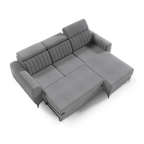 Canapé D’angle Connor I Convertible Avec Coffre - Ottomane Universelle - Gris Foncé