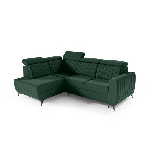 Canapé D’angle Connor II Convertible Avec Coffre - Ottomane Gauche - Verte Foncé