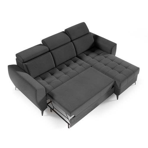 Canapé D’angle Aurora I Convertible Avec Appuie-têtes Réglables - Graphite