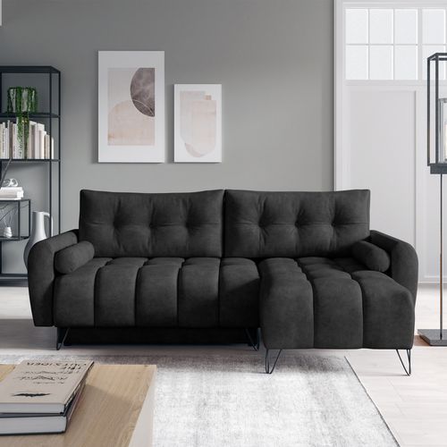 Canapé D’angle Malaga Mini Convertible Avec Coffre - Ottomane Universelle - Anthracite