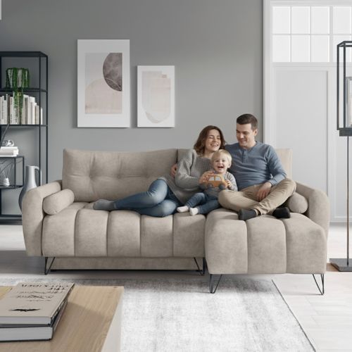 Canapé D’angle Malaga Mini Convertible Avec Coffre - Ottomane Universelle - Anthracite