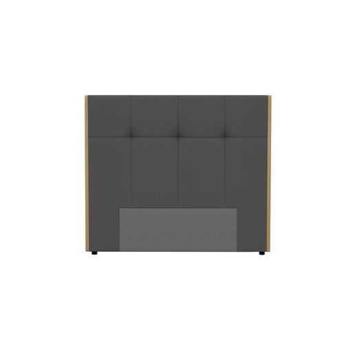 Tête de lit PU L.140 cm CLOE gris et imitation bois
