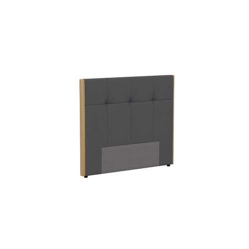 Tête de lit PU L.140 cm CLOE gris et imitation bois