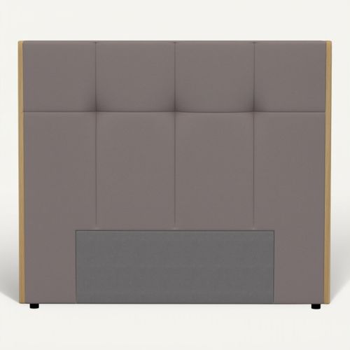 Tête de lit PU L.140 cm CLOE taupe et imitation bois vue de face