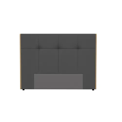 Tête de lit PU L.160 cm CLOE gris et imitation bois