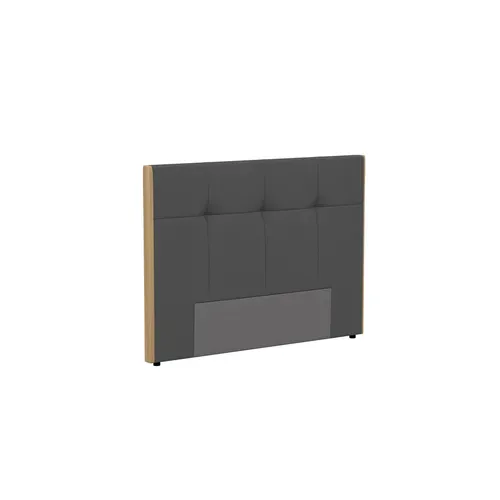 Tête de lit PU L.160 cm CLOE gris et imitation bois