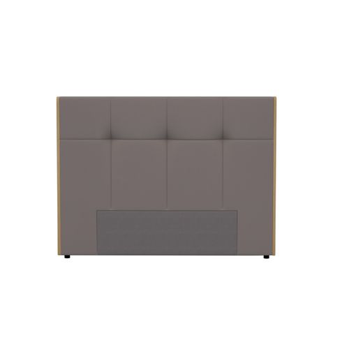 Tête de lit PU L.160 cm CLOE taupe et  imitation bois