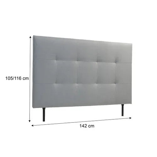 Tête de lit tissu L.140 cm KARTY gris