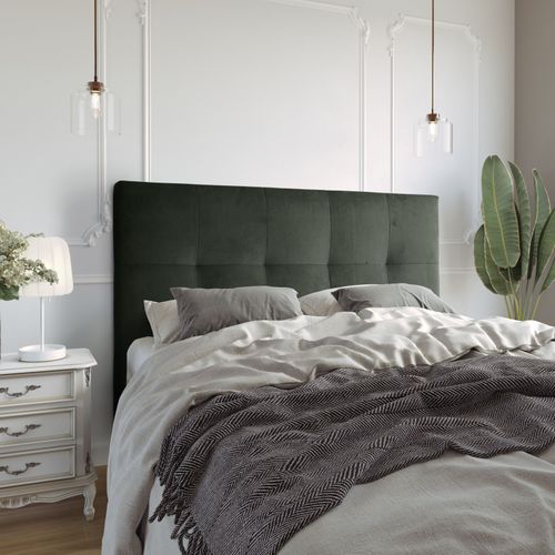 Tête de lit velours L.140 cm KARTY gris