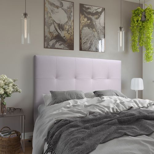 Tête de lit PU L.140 cm KARTY blanc vue d'ambiance 1