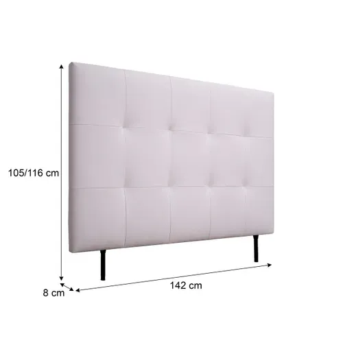 Tête de lit PU L.140 cm KARTY blanc
