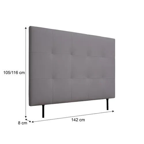Tête de lit PU L.140 cm KARTY gris