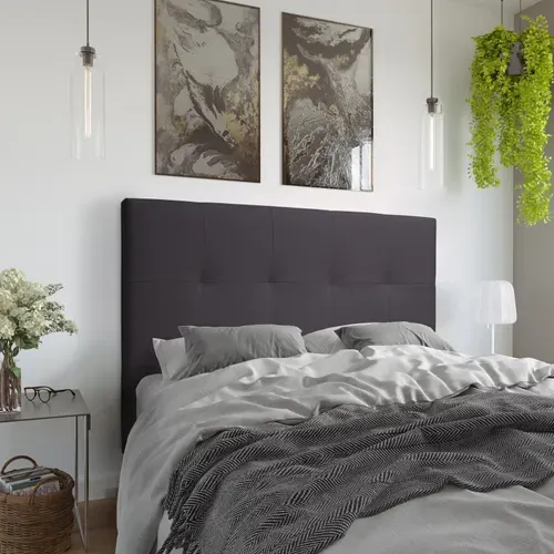 Tête de lit PU L.140 cm KARTY noir vue d'ambiance 1