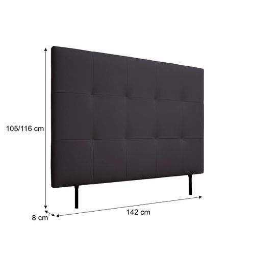 Tête de lit PU L.140 cm KARTY noir
