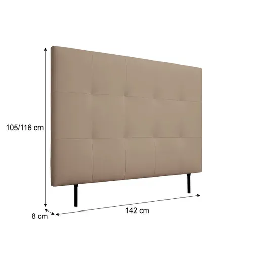 Tête de lit PU L.140 cm KARTY taupe
