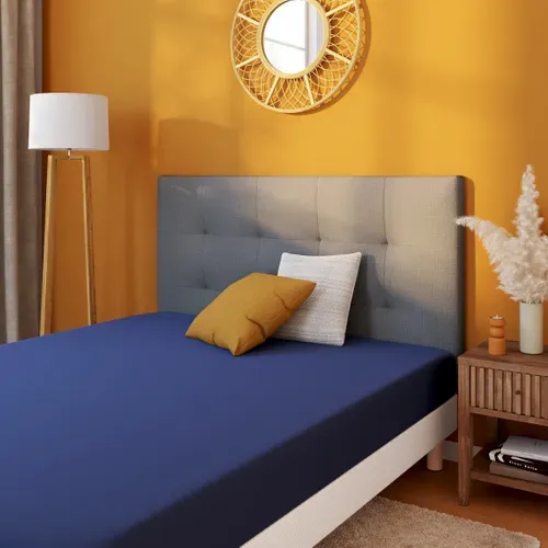 Tête de lit tissu L.160 cm KARTY gris vue d'ambiance 1