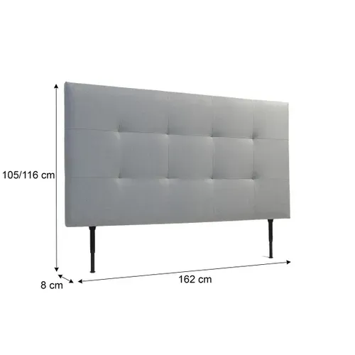 Tête de lit tissu L.160 cm KARTY gris