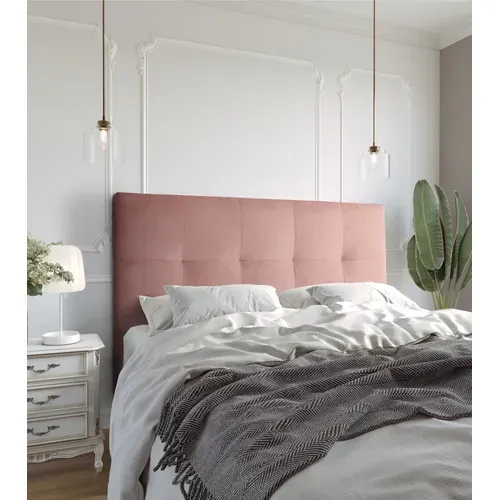 Tête de lit velours L.160 cm KARTY rose vue d'ambiance 1