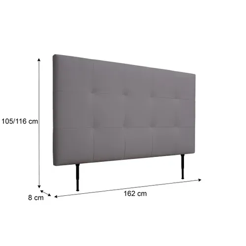 Tête de lit PU L.160 cm KARTY gris
