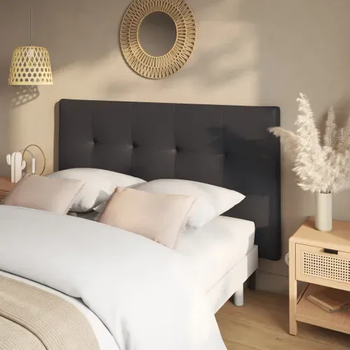 Tête de lit PU L.160 cm KARTY noir vue d'ambiance 1