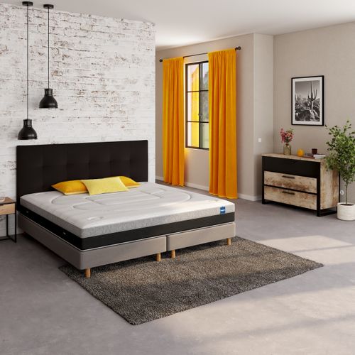 Tête de lit PU L.180 cm KARTY noir vue d'ambiance 1