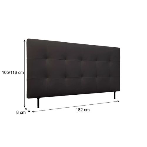 Tête de lit PU L.180 cm KARTY noir