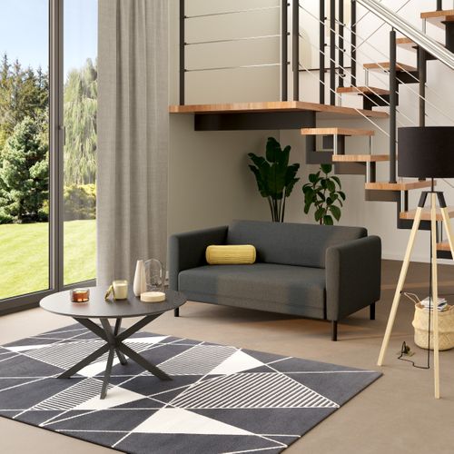 Canapé 2 places DERBY tissu malmo anthracite