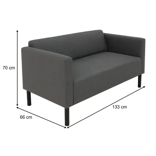 Canapé 2 places DERBY tissu malmo anthracite