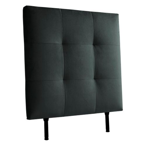 Tête de lit velours L.90 cm KARTY gris vue 3/4