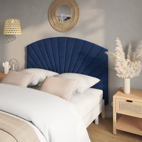 Tête de lit  L.145 cm EMPIRE velours bleu vue d'ambiance 1
