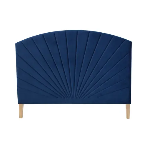 Tête de lit  L.145 cm EMPIRE velours bleu vue de face